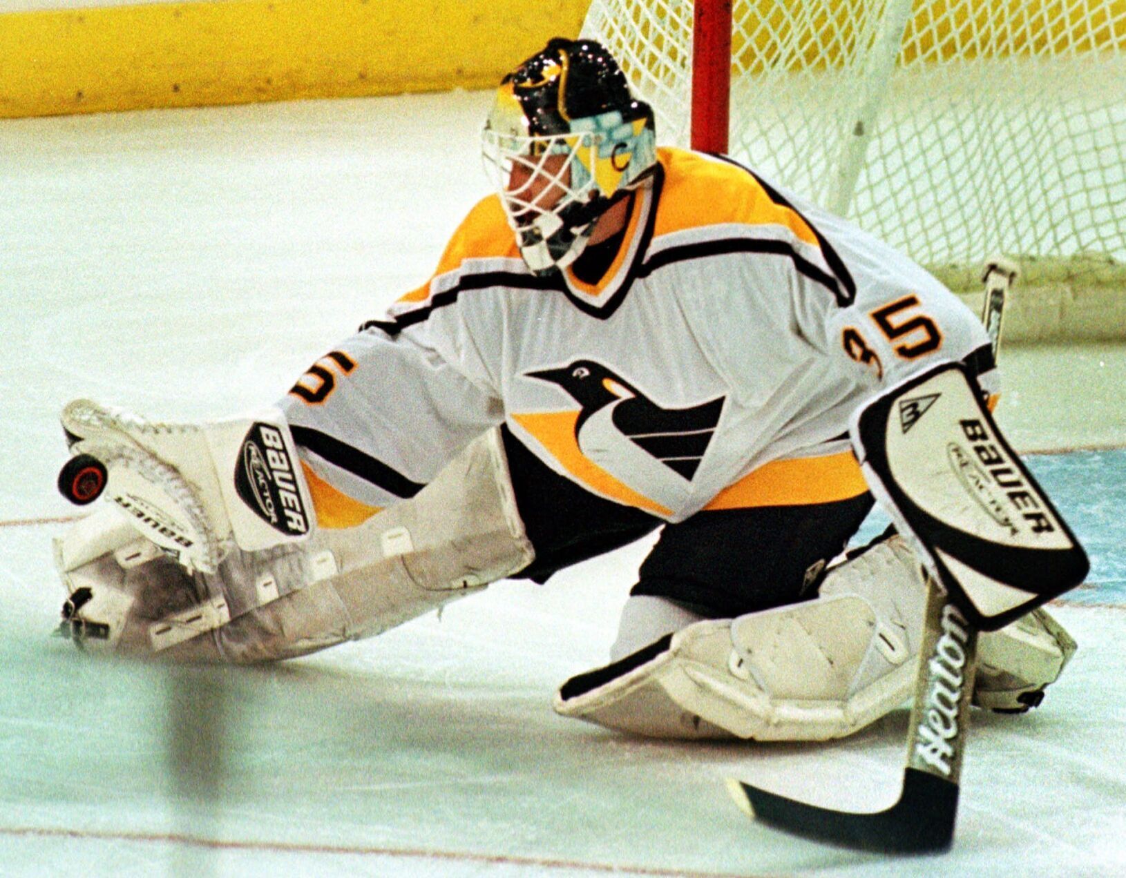 1997: Pittsburgh goalie Tom Barrasso earns 300th career win